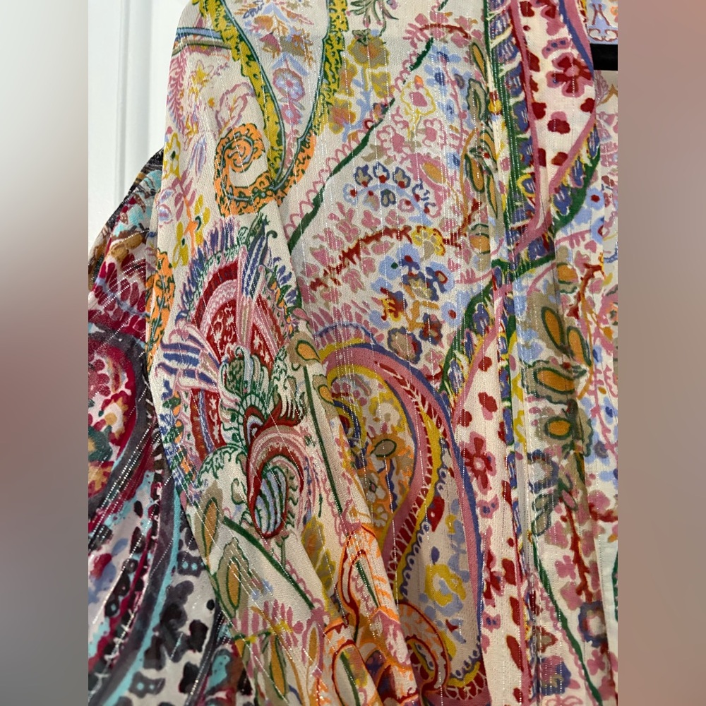 Zara Multicolor Paisley Kimono Top - Picture 2 of 2